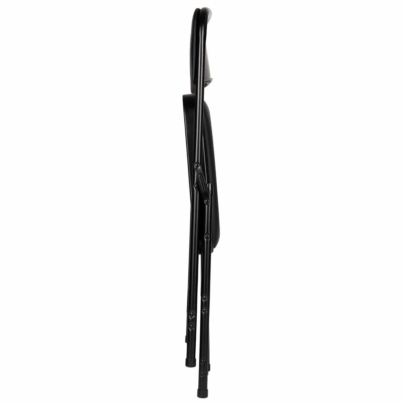 Chivari 40 Pack Black Metal Folding Chair with Black Vinyl Cushion CFMVBB1-CX-T-40