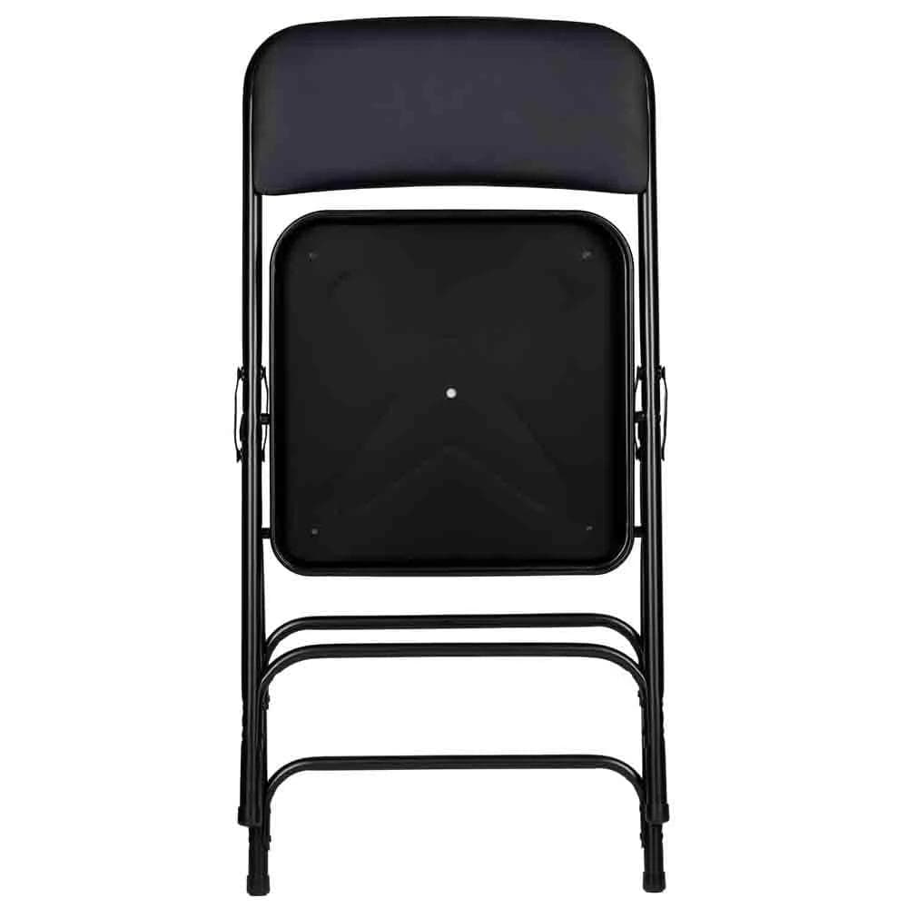 Chivari 40 Pack Black Metal Folding Chair with Black Vinyl Cushion CFMVBB1-CX-T-40