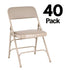 Chivari 40 Pack Beige Metal Folding Chairs with Beige Vinyl Cushions CFMVBEBE1-CX-T-40
