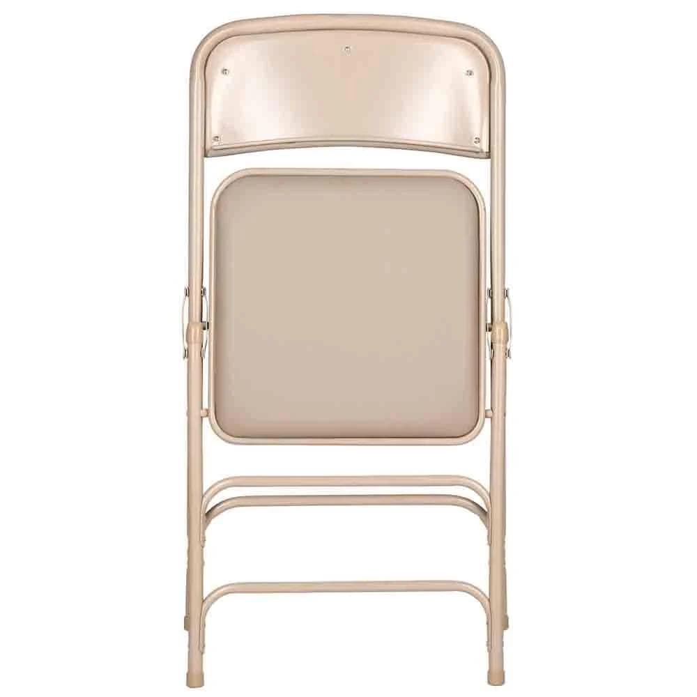 Chivari 40 Pack Beige Metal Folding Chairs with Beige Vinyl Cushions CFMVBEBE1-CX-T-40