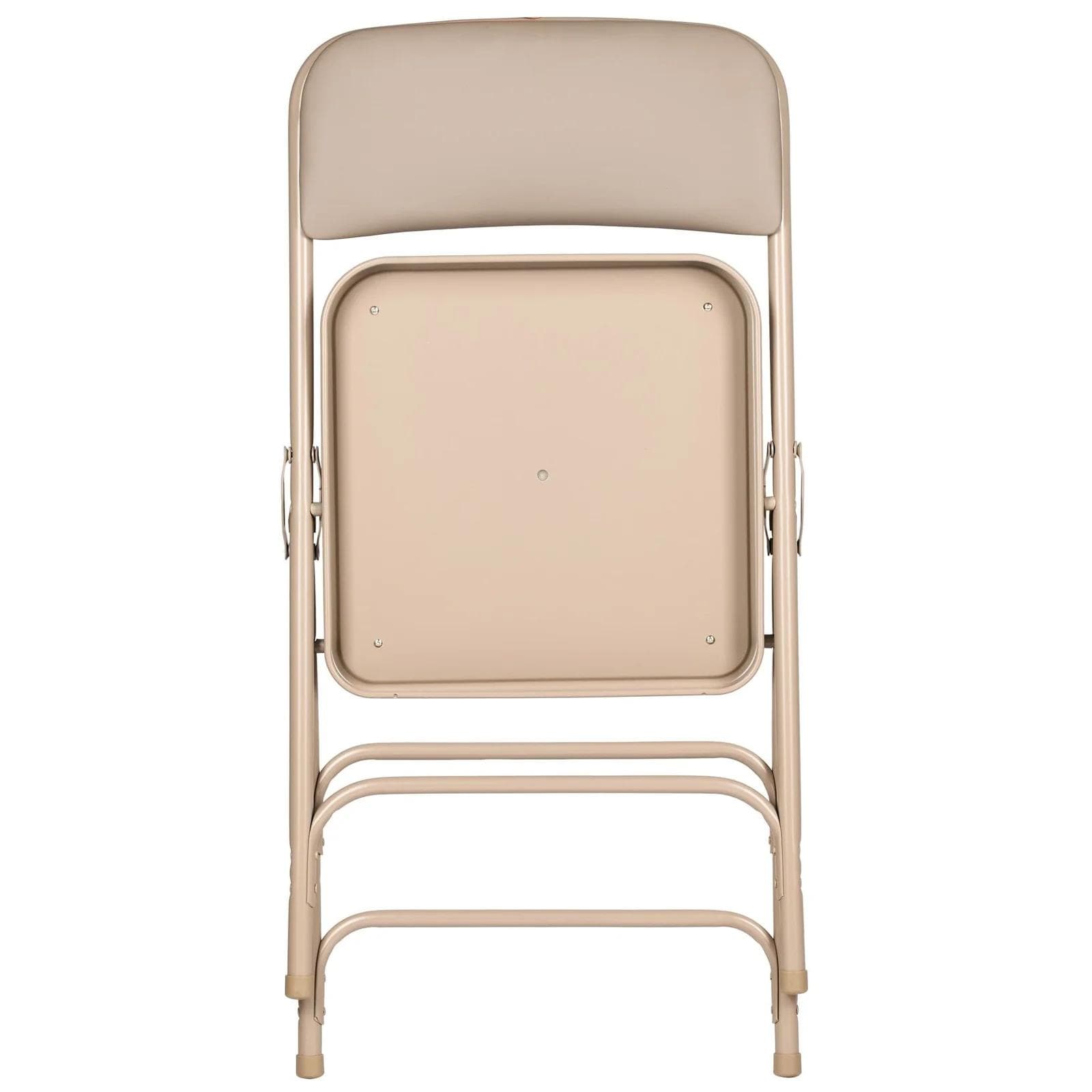 Chivari 40 Pack Beige Metal Folding Chairs with Beige Vinyl Cushions CFMVBEBE1-CX-T-40