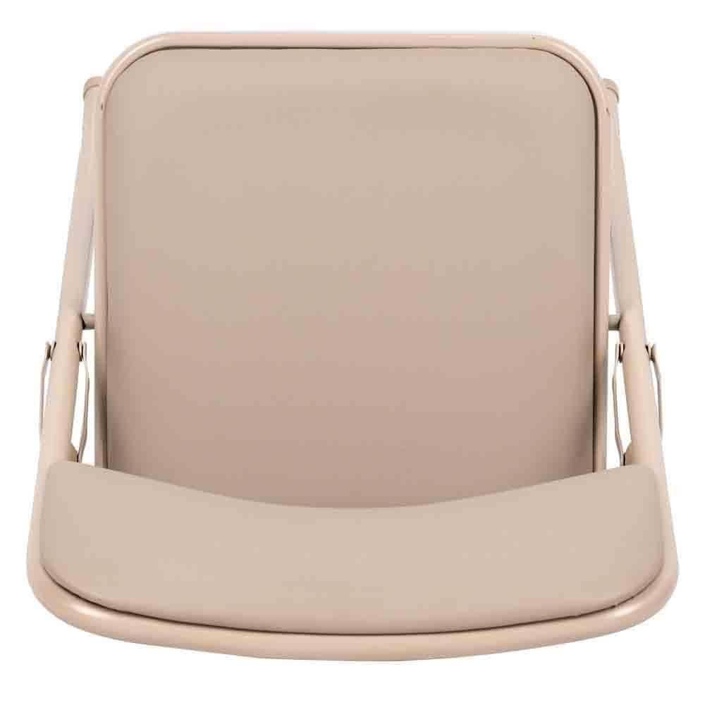 Chivari 40 Pack Beige Metal Folding Chairs with Beige Vinyl Cushions CFMVBEBE1-CX-T-40