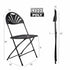 Chivari Black Fan Back Folding Chair (Steel-Poly Chair) CFPB-FAN-CX-T