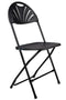 Chivari Black Fan Back Folding Chair (Steel-Poly Chair) CFPB-FAN-CX-T