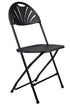 Chivari Black Fan Back Folding Chair (Steel-Poly Chair) CFPB-FAN-CX-T