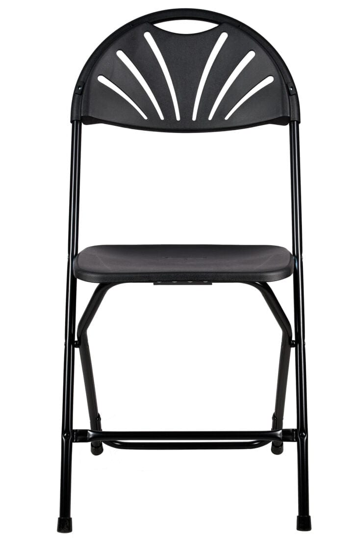 Black Fan Back Folding Chair (Steel-Poly Chair)