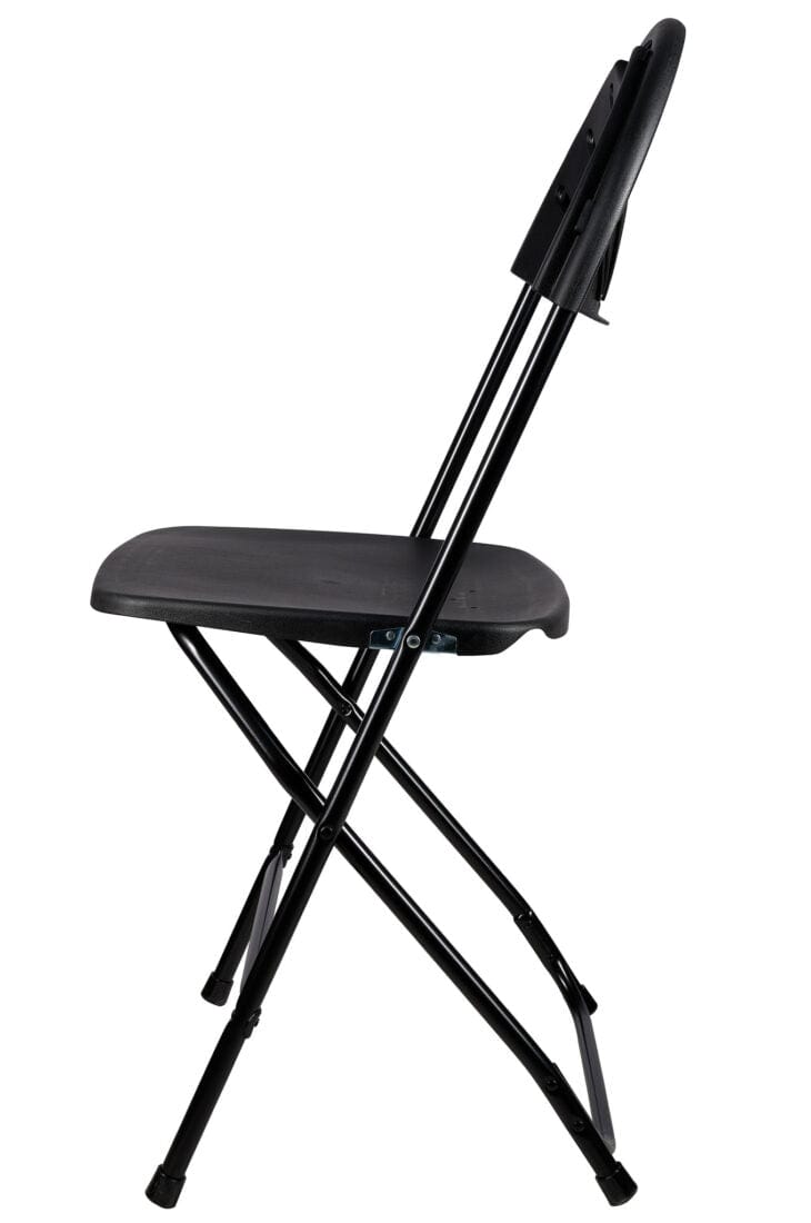 Chivari Black Fan Back Folding Chair (Steel-Poly Chair) CFPB-FAN-CX-T