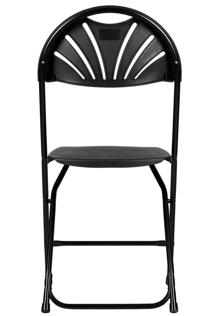 Chivari Black Fan Back Folding Chair (Steel-Poly Chair) CFPB-FAN-CX-T
