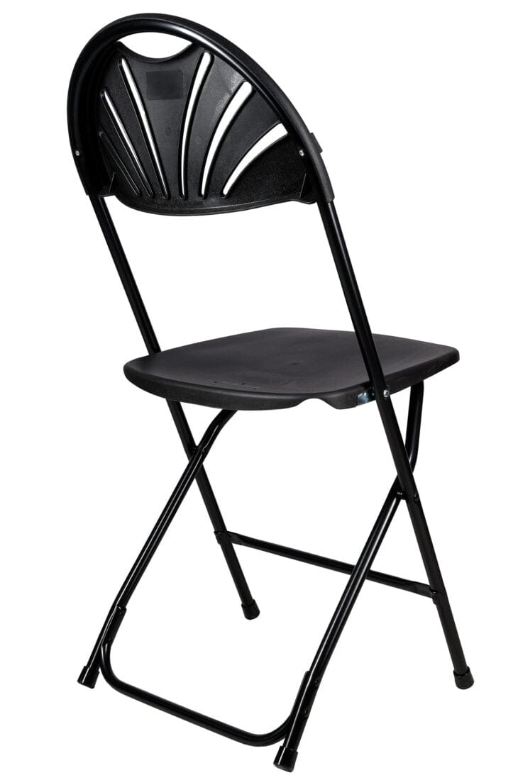 Chivari Black Fan Back Folding Chair (Steel-Poly Chair) CFPB-FAN-CX-T