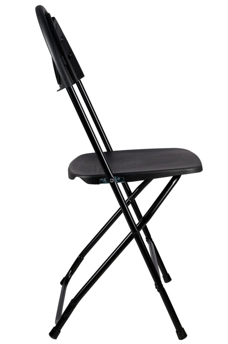 Chivari Black Fan Back Folding Chair (Steel-Poly Chair) CFPB-FAN-CX-T