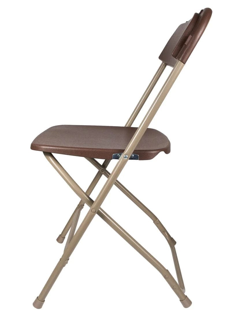 Chivari Brown Folding Chair (Steel-Poly Chair) CFPBR-CX-T