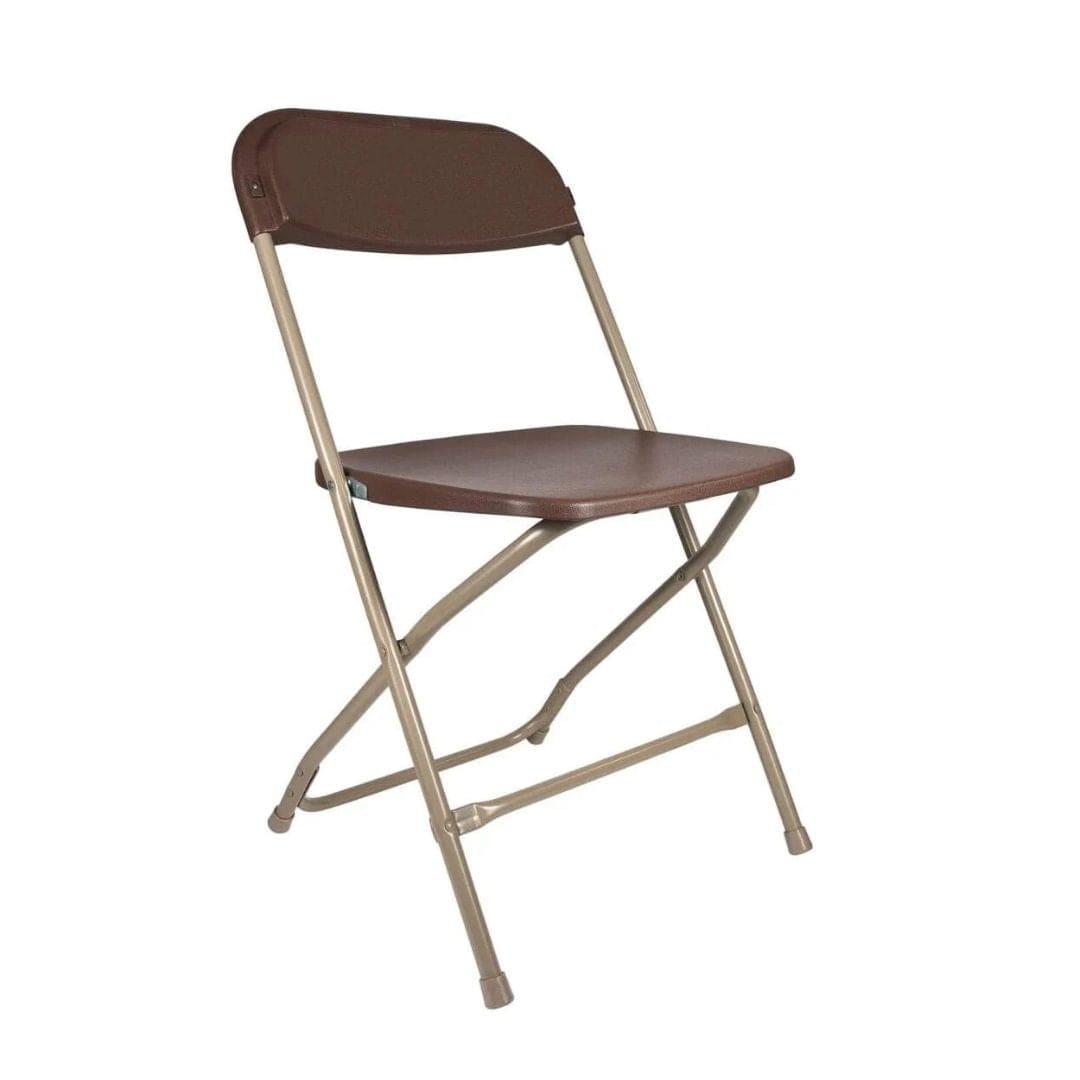 Chivari Brown Folding Chair (Steel-Poly Chair) CFPBR-CXI