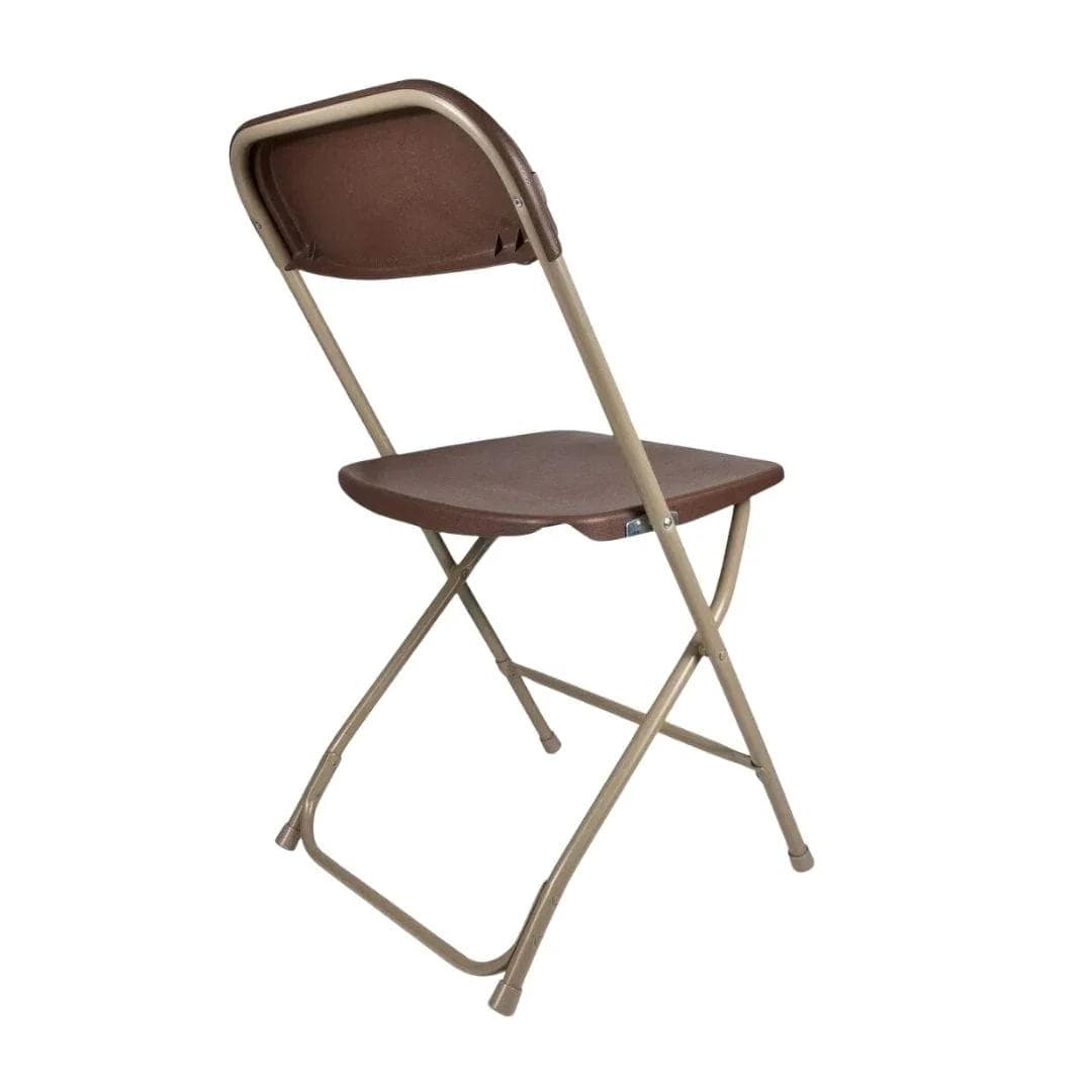 Chivari 200 Pack Brown Steel Poly Folding Chairs CFPBR-CXI-200