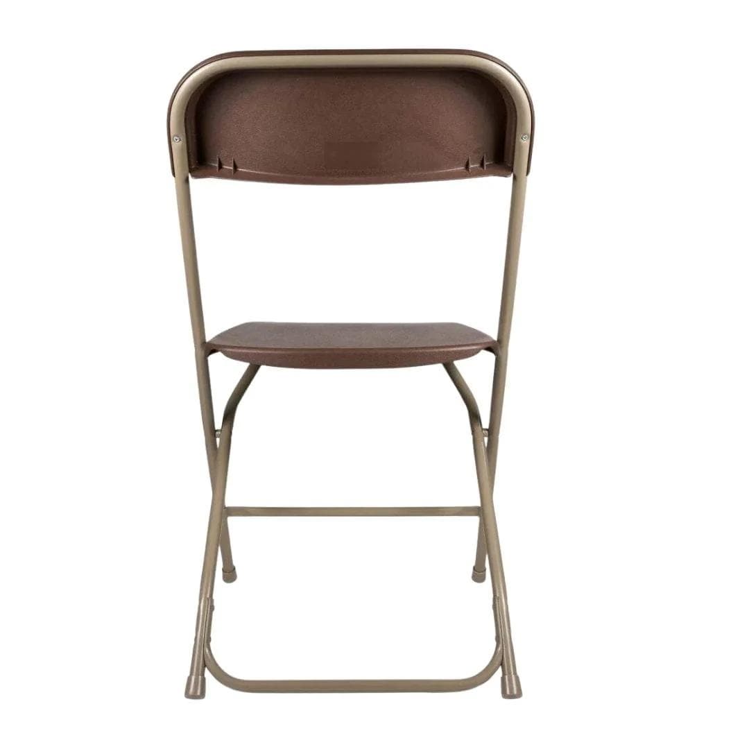 Chivari 200 Pack Brown Steel Poly Folding Chairs CFPBR-CXI-200
