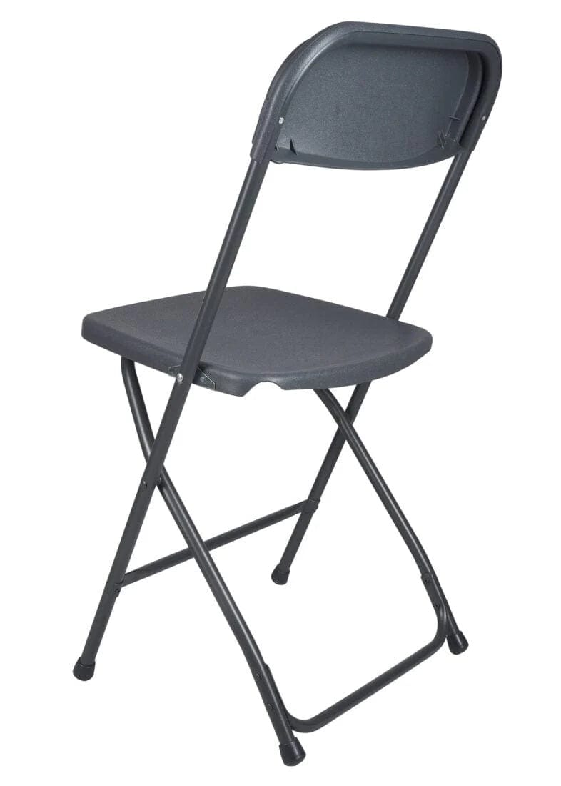Chivari Dark Gray Folding Chair (Steel-Poly Chair) CFPGD-AX-T