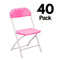 Chivari 40 Pack Kids Pink Folding Chairs CFPP-KID-AX-T-40