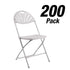 Chivari 200 Pack White Fan Back Steel Poly Folding Chairs CFPW-FAN-CX-T-200