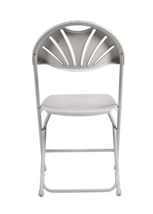 Chivari 200 Pack White Fan Back Steel Poly Folding Chairs CFPW-FAN-CX-T-200