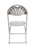 Chivari 200 Pack White Fan Back Steel Poly Folding Chairs CFPW-FAN-CX-T-200
