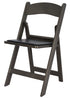 Chivari Black Metallic/Silver Onyx with Black Vinyl Cushion Resin Folding Chair CFRBM-AX-T