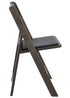 Chivari Black Metallic/Silver Onyx with Black Vinyl Cushion Resin Folding Chair CFRBM-AX-T