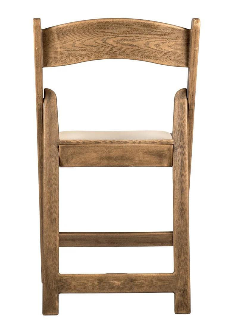 Chivari 100 Pack Chestnut Resin WoodGrain™ Folding Chair with Tan Cushion CFRCB-I-AX-T-100