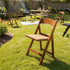 Chivari Chestnut Resin WoodGrain™ Folding Chair with Tan Cushion CFRCB-I-AX-T