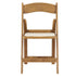Chivari Chestnut Folding Resin Chair with Ivory Vinyl Cushion CFRCB-IVY-AX