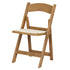 Chivari Chestnut Folding Resin Chair with Ivory Vinyl Cushion CFRCB-IVY-AX