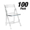 Chivari 100 Pack Clear Resin Folding Chairs CFRCL-HB-T-100