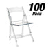Chivari 100 Pack Clear Resin Folding Chairs CFRCL-HB-T-100
