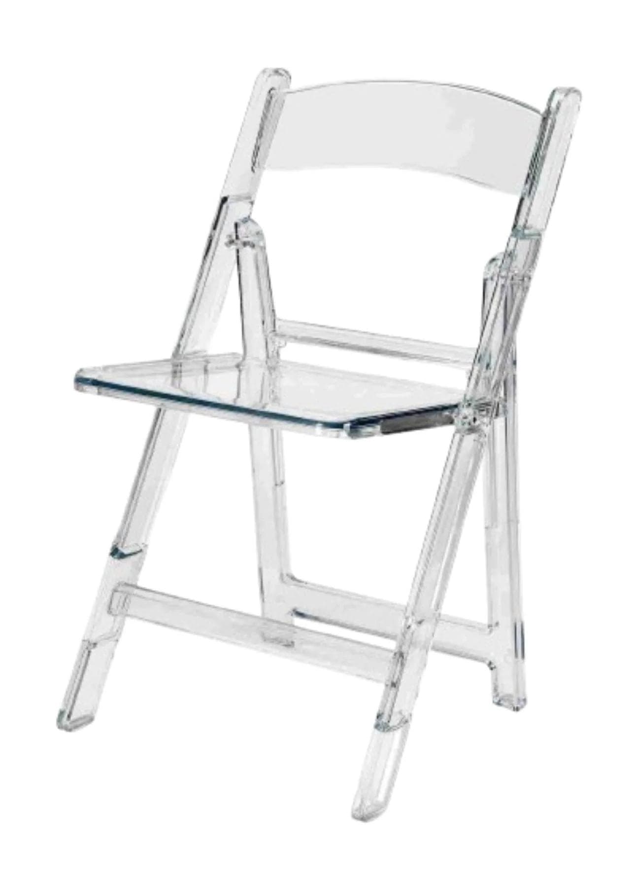Chivari 100 Pack Clear Resin Folding Chairs CFRCL-HB-T-100