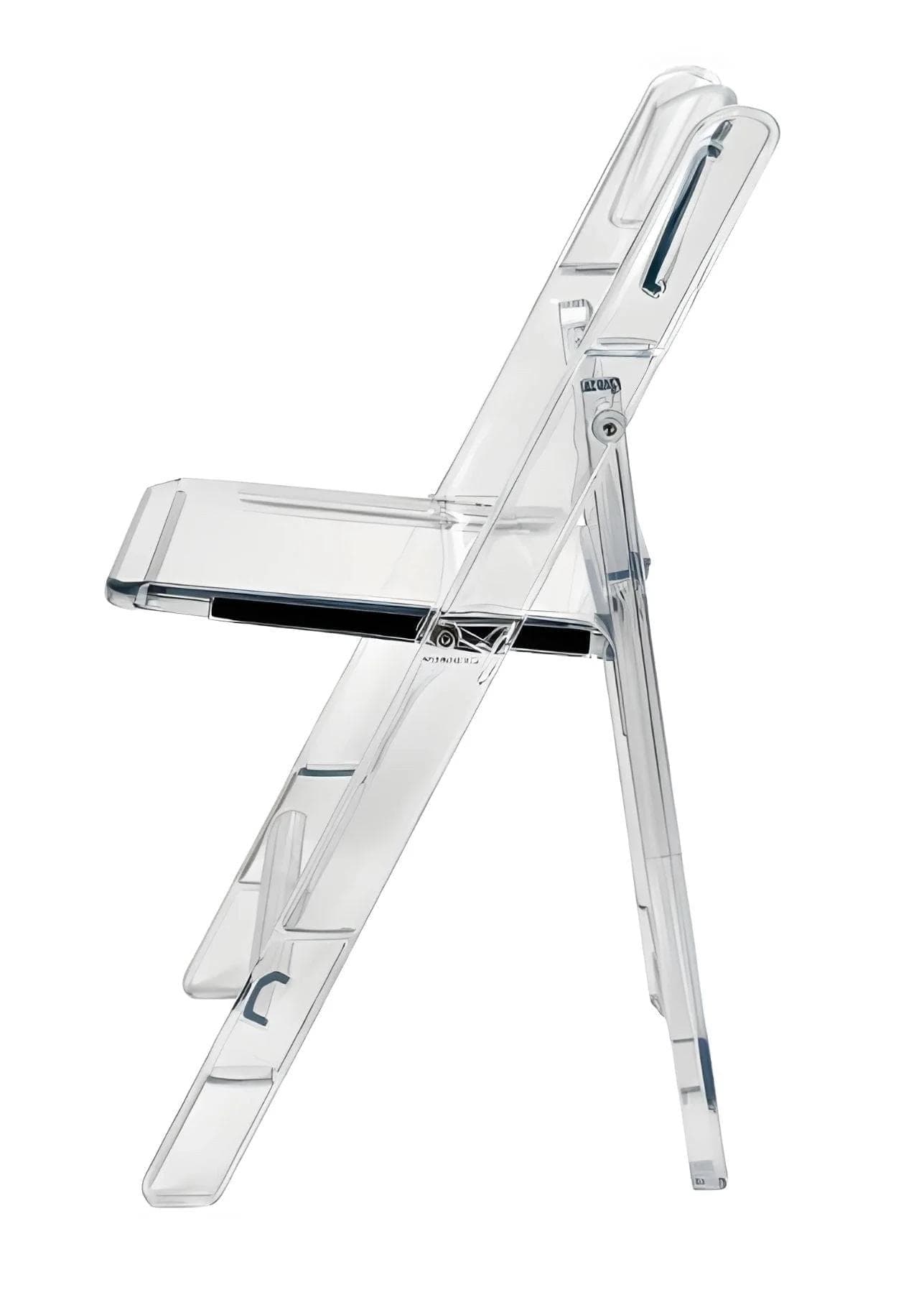 Chivari 100 Pack Clear Resin Folding Chairs CFRCL-HB-T-100