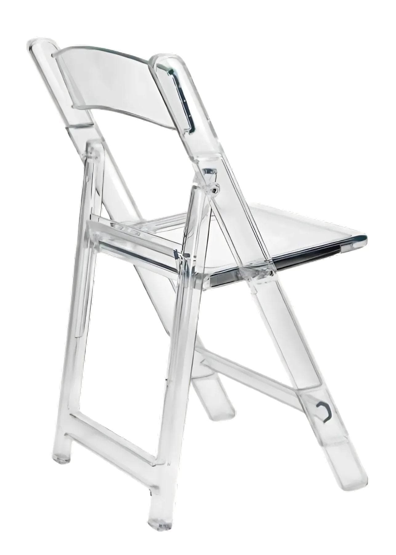 Chivari 100 Pack Clear Resin Folding Chairs CFRCL-HB-T-100