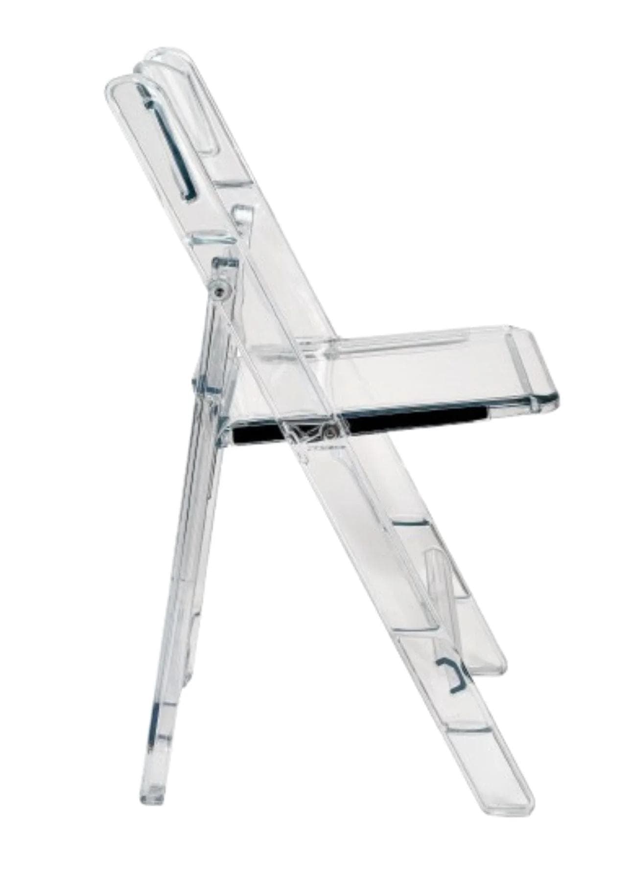 Chivari 100 Pack Clear Resin Folding Chairs CFRCL-HB-T-100