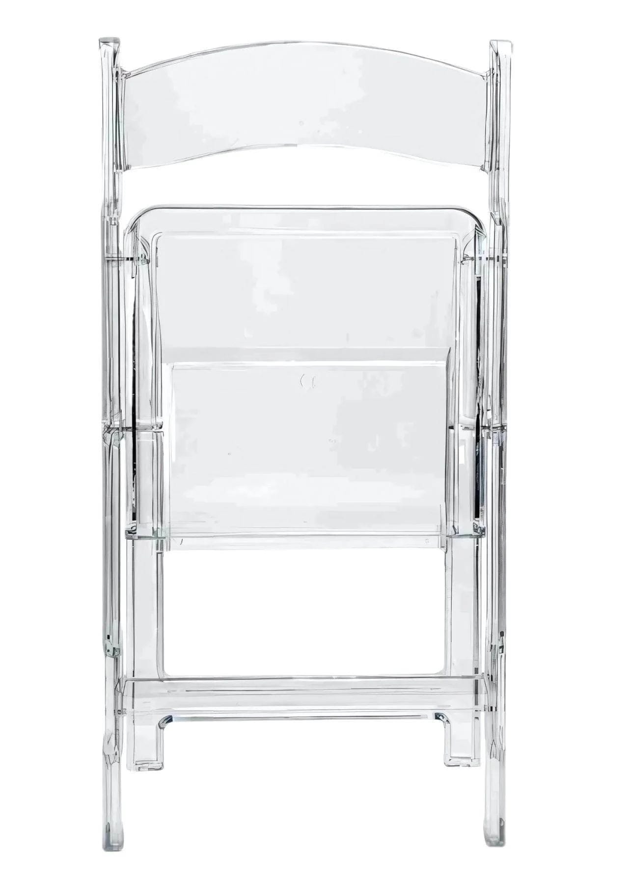 Chivari 100 Pack Clear Resin Folding Chairs CFRCL-HB-T-100
