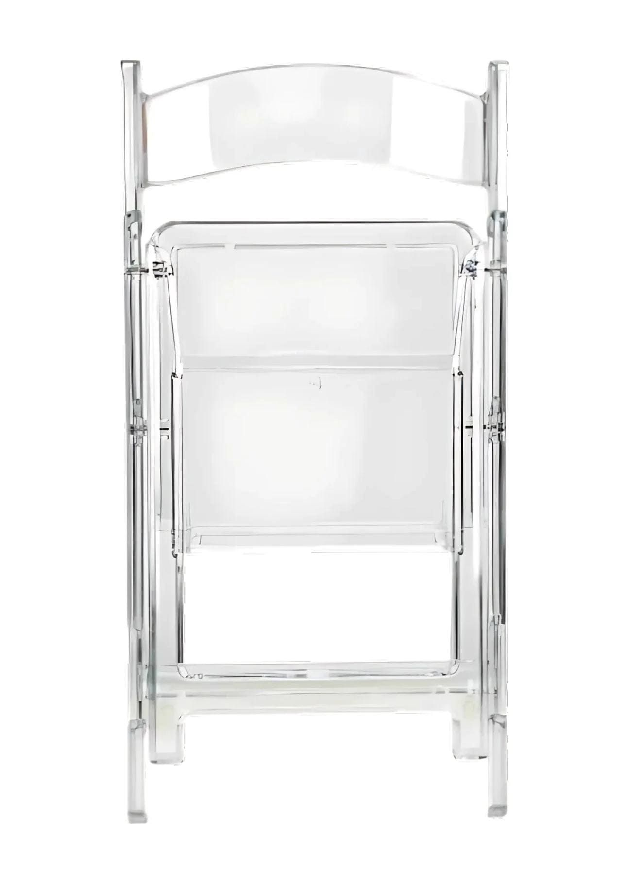 Chivari 100 Pack Clear Resin Folding Chairs CFRCL-HB-T-100