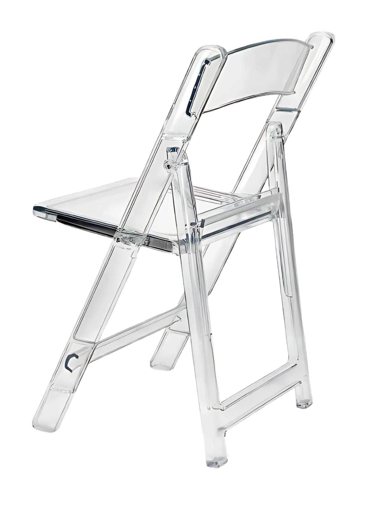 Chivari Clear Resin Folding Chair CFRCL-HB-T