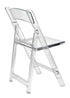 Chivari Clear Resin Folding Chair CFRCL-HB-T