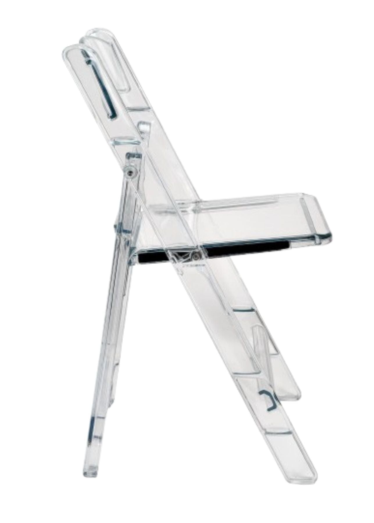Chivari Clear Resin Folding Chair CFRCL-HB-T