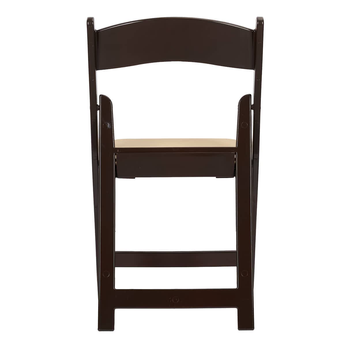 Chivari Fruitwood Resin Folding Chair with Tan Cushion CFRF-TAN-AX-T