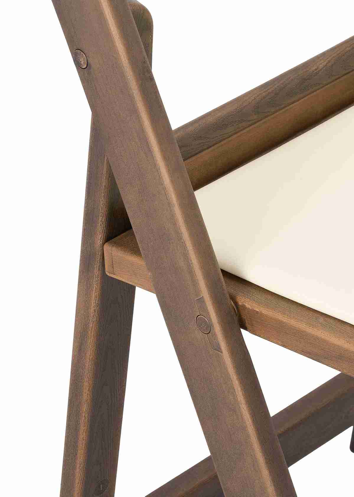 Chivari Fruitwood WoodGrain™ Resin Folding Chair with Ivory Seat CFRFB-IVY-AX-T