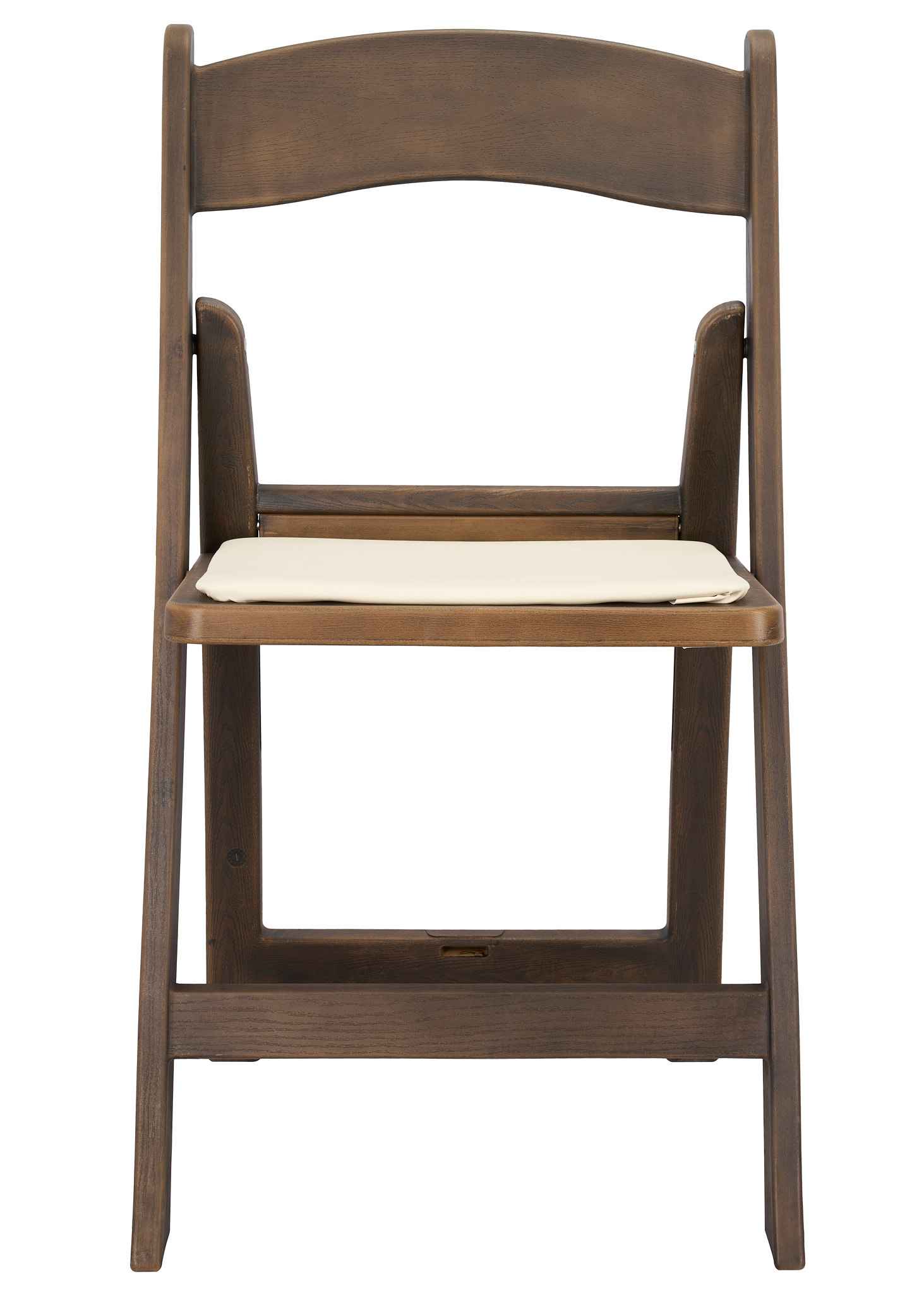 Chivari Fruitwood WoodGrain™ Resin Folding Chair with Ivory Seat CFRFB-IVY-AX-T