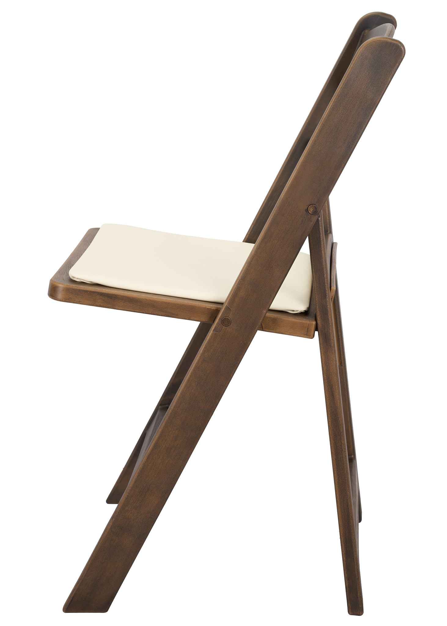 Chivari Fruitwood WoodGrain™ Resin Folding Chair with Ivory Seat CFRFB-IVY-AX-T