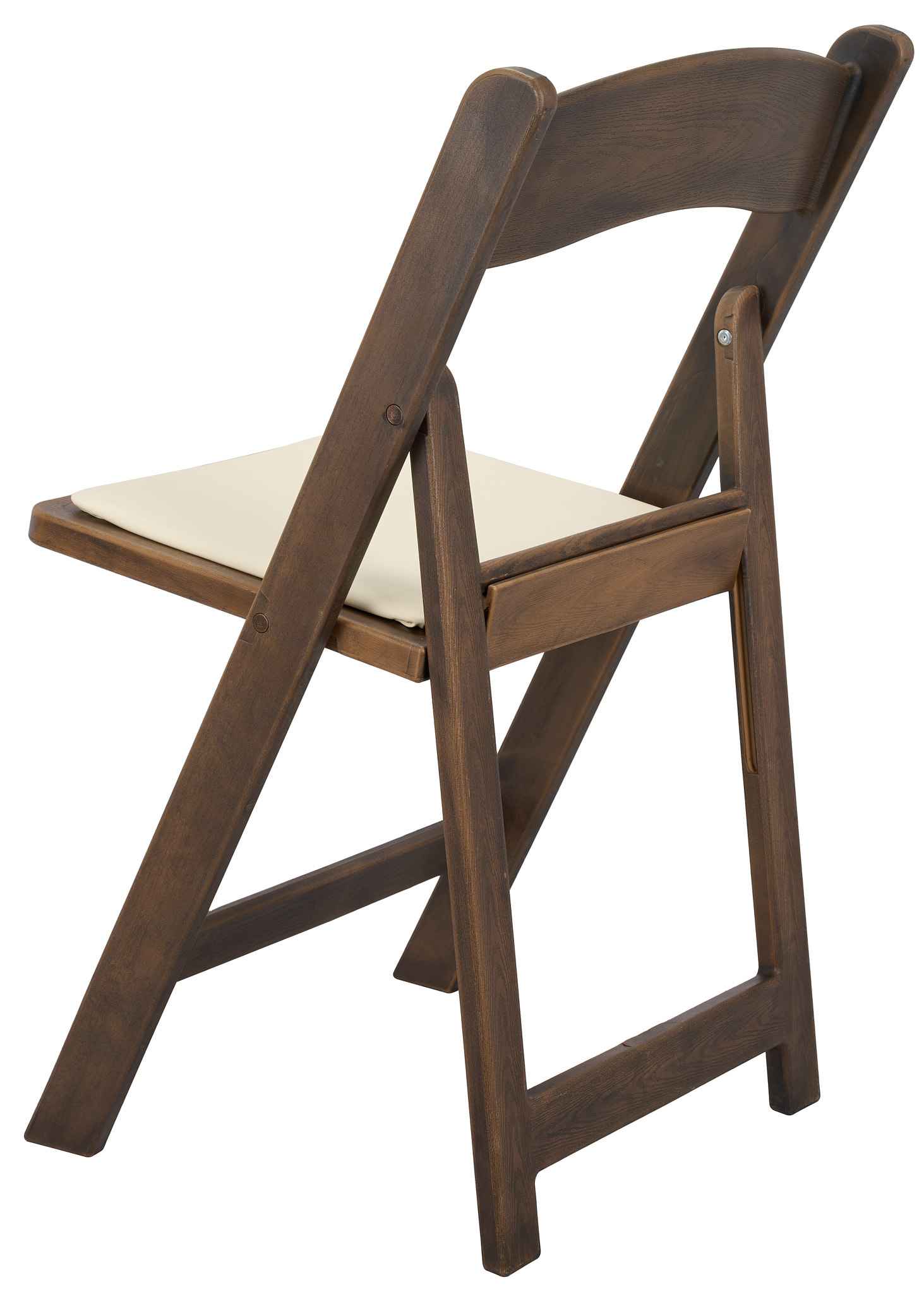 Chivari Fruitwood WoodGrain™ Resin Folding Chair with Ivory Seat CFRFB-IVY-AX-T