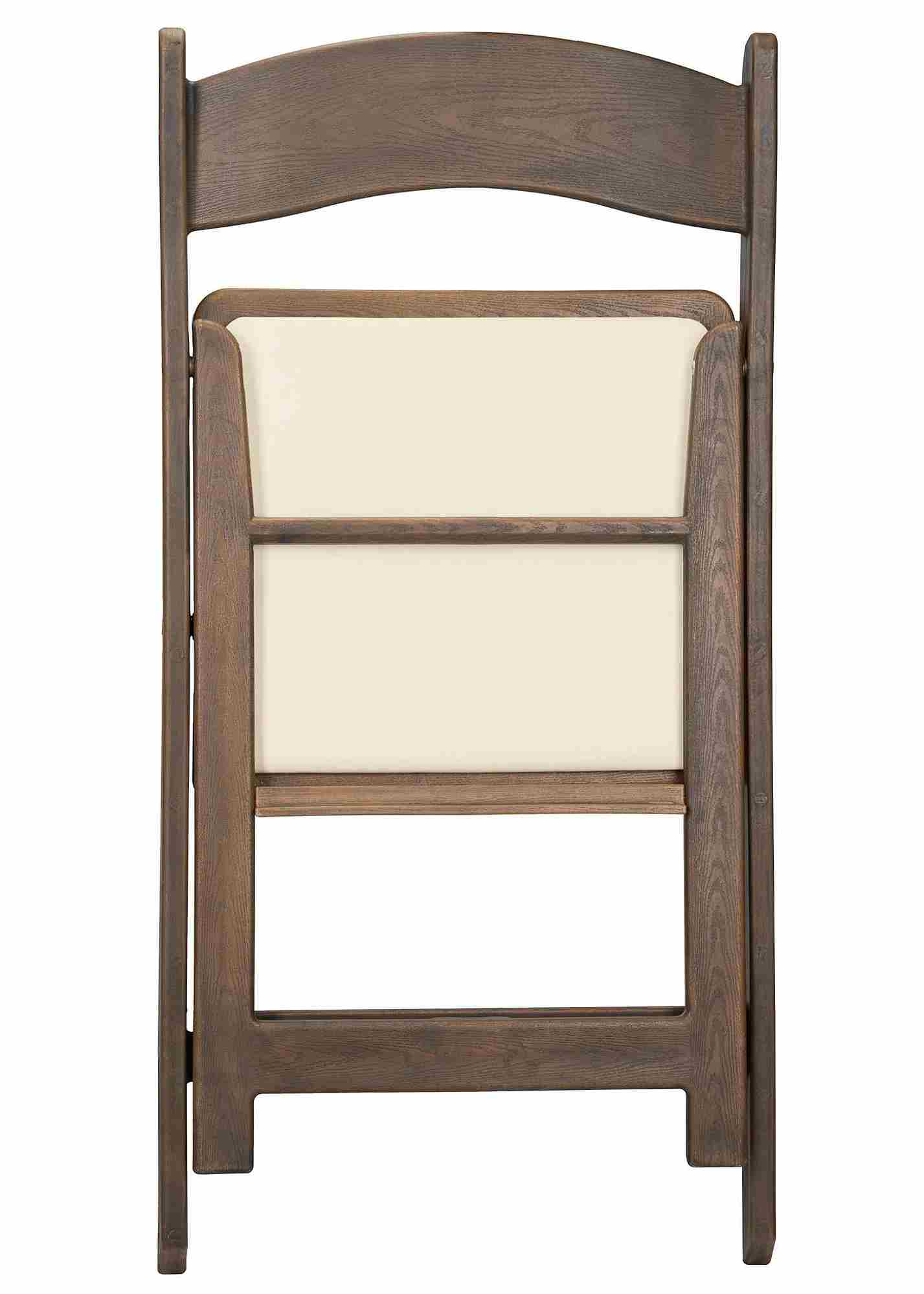 Chivari Fruitwood WoodGrain™ Resin Folding Chair with Ivory Seat CFRFB-IVY-AX-T