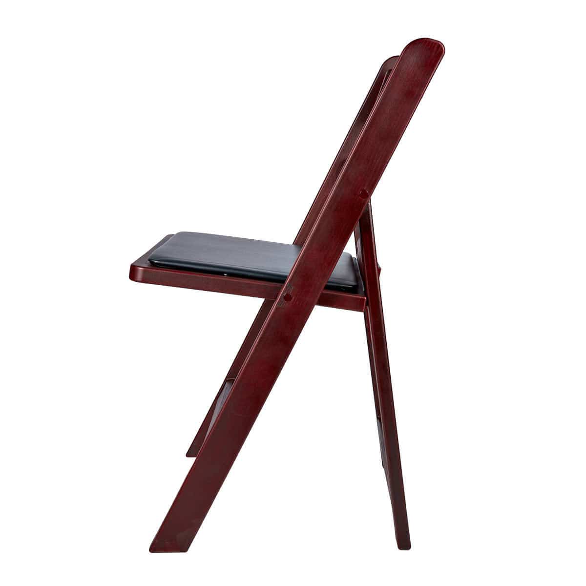 Chivari Mahogany WoodGrain™ Resin Steel Skeleton™ Folding Chair with Black Seat CFRM-ST-A