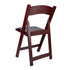Chivari Mahogany WoodGrain™ Resin Steel Skeleton™ Folding Chair with Black Seat CFRM-ST-A