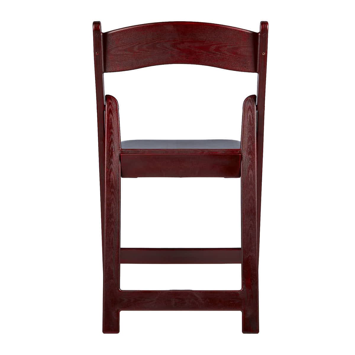 Chivari Mahogany WoodGrain™ Resin Steel Skeleton™ Folding Chair with Black Seat CFRM-ST-A