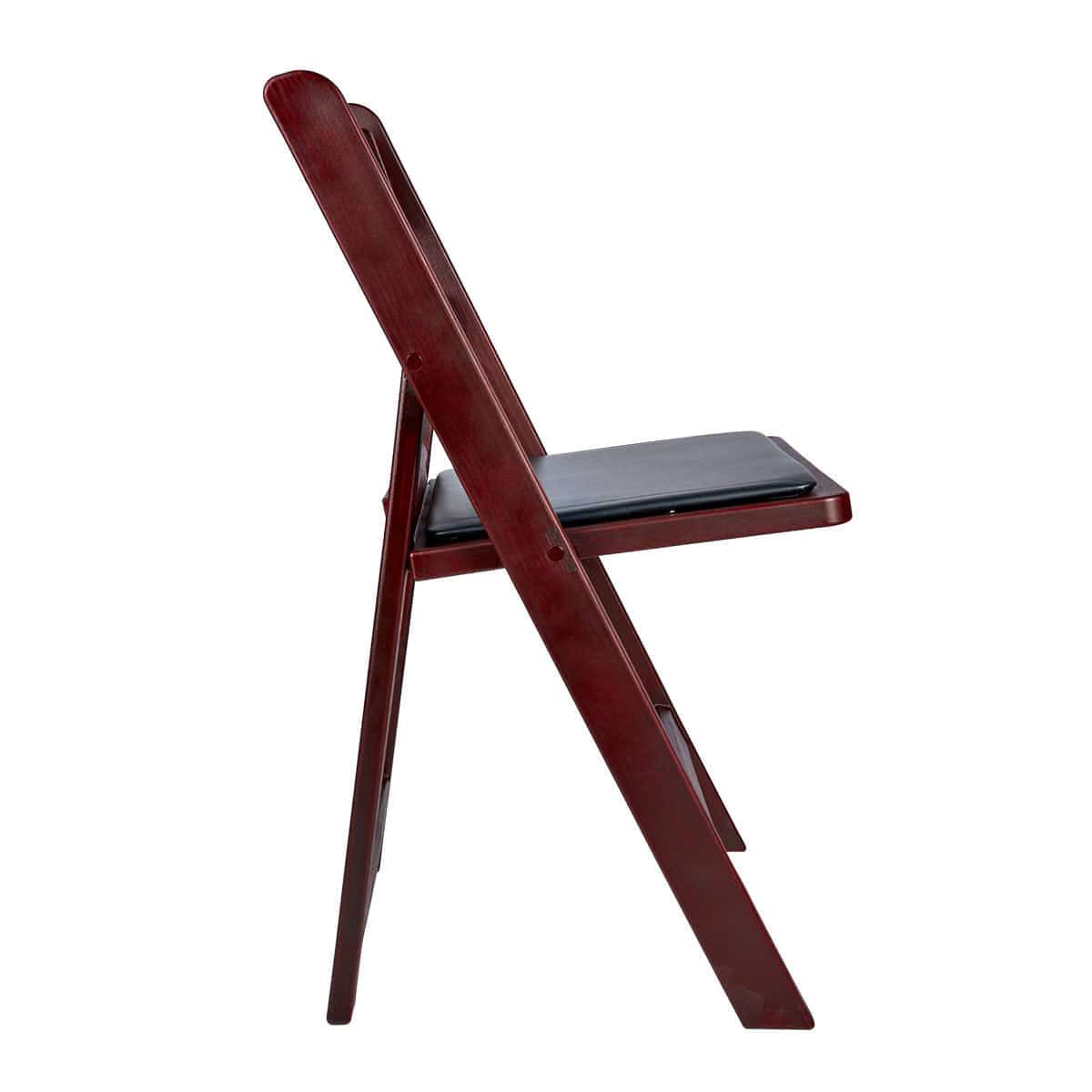 Chivari Mahogany WoodGrain™ Resin Steel Skeleton™ Folding Chair with Black Seat CFRM-ST-A